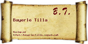 Bayerle Tilla névjegykártya